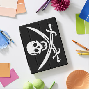 White, Pirate Flag Calico Jack, Skull & Cutlass iPad Smart Cover
