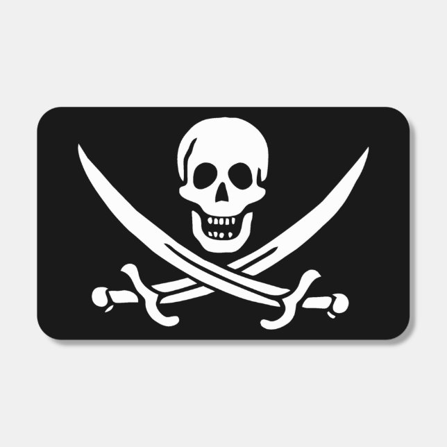 White, Pirate Flag Calico Jack, Skull & Cutlass  Matchboxes (Front)