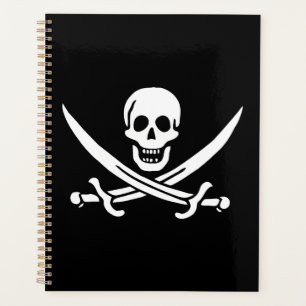 White, Pirate Flag Calico Jack, Skull & Cutlass Planner