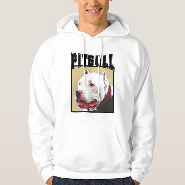 White Pitbull Hoodie (Front)