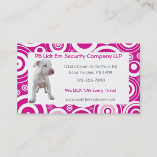 White Pitbull Puppy Business Cards