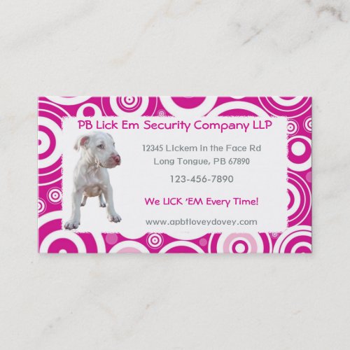 White Pitbull Puppy Business Cards