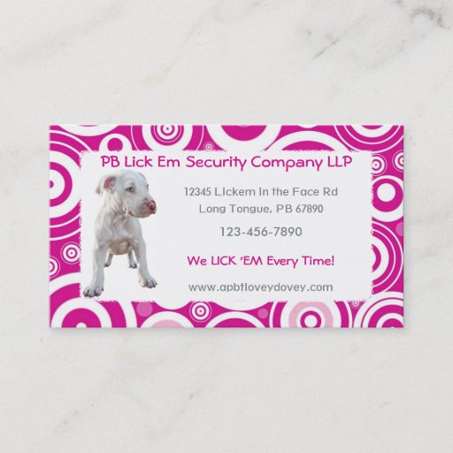 Customizable White Pitbull Puppy Business Cards