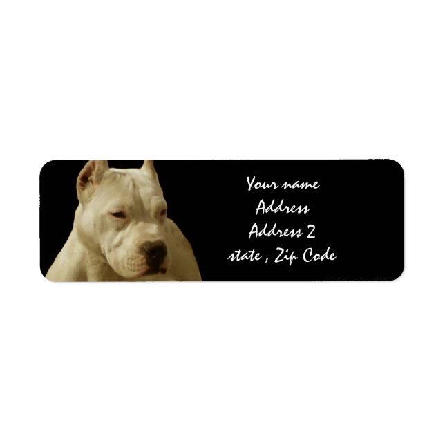 White Pitbull Terrier Label (Front)
