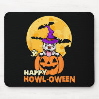 White Pitbull Witch Dog Lover Happy Halloween Cost
