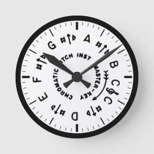 White Pitch Pipe Round Clock