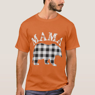 White Plaid Mama Bear Buffalo Matching Family Paja T-Shirt