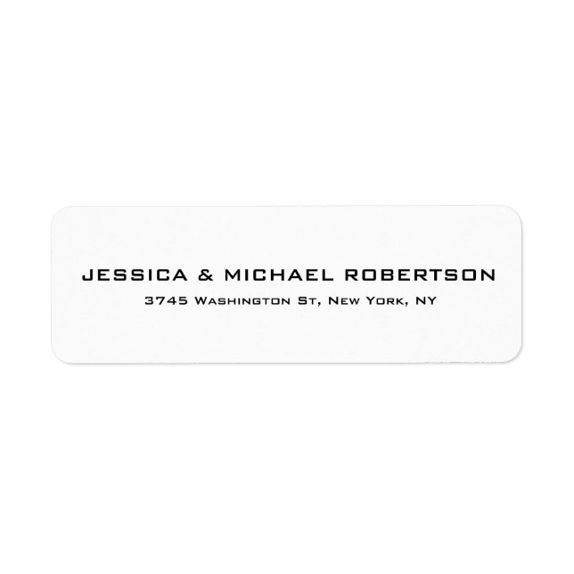 White Plain Elegant Modern Trendy Family Label (Front)