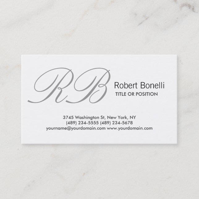White Plain Modern Business Card (Front)