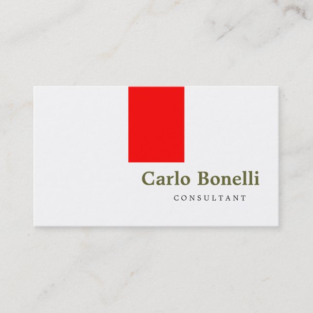 White Plain Modern Consultant Business Card (Front)