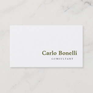 White Plain Modern Consultant Business Card