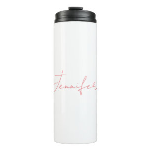 White Plain Modern Handwriting Your Name Thermal Tumbler