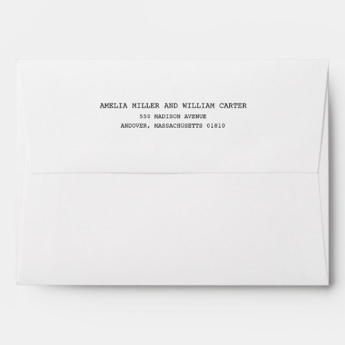 White Plain Preaddressed Back Flap  Envelope