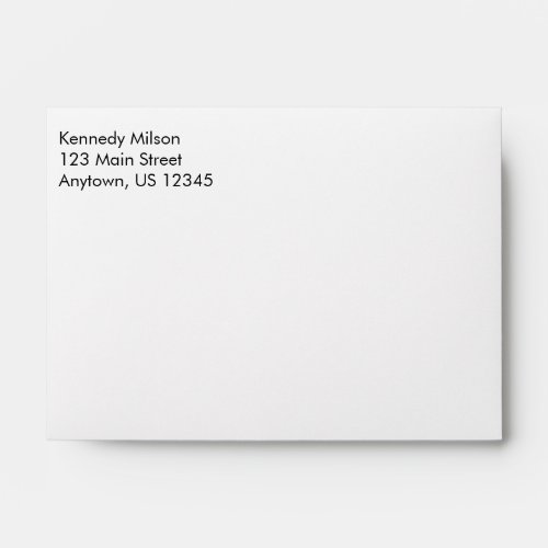 White Plain Simple A6 4x6 Return Address Envelopes