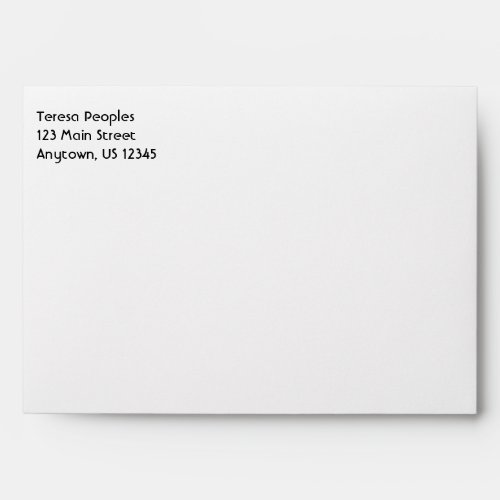 White Plain Simple A7 5x7 Return Address Envelopes