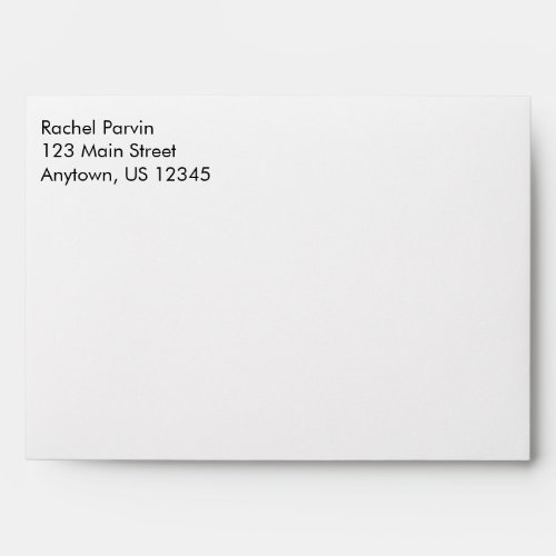 White Plain Simple A7 5x7 Return Address Envelopes