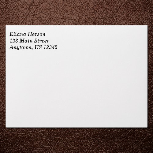 White Plain Simple A7 5x7 Return Address Envelopes