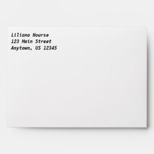 White Plain Simple A7 5x7 Return Address Envelopes