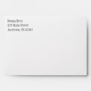 White Plain Simple A7 5x7 Return Address Envelopes