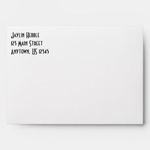White Plain Simple A7 5x7 Return Address Envelopes