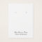 White Plain Simple Custom Earring Card