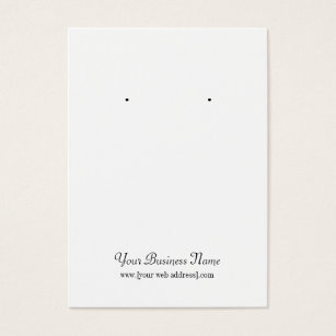 Display Cards Zazzle White Plain Simple Custom Earring Card