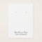 White Plain Simple Custom Earring Card