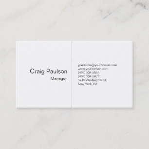 White Plain Simple Modern Style Business Card