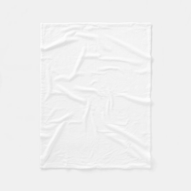 White Plain solid color  Fleece Blanket (Front)