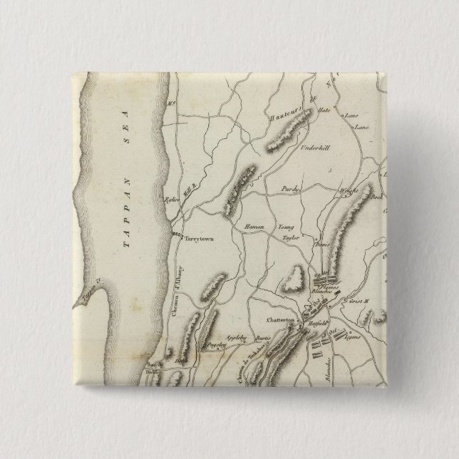 White Plains and Weapons Pinback Button (Front)