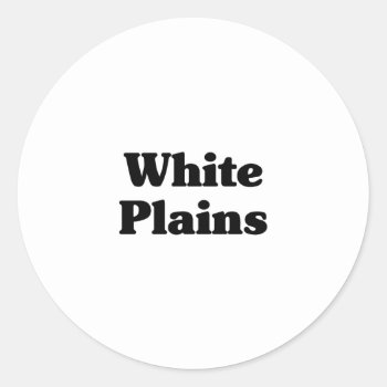 White Plains  Classic T Shirts Classic Round Sticker by republicofcities at Zazzle