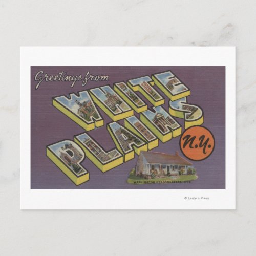 White Plains New York _ Large Letter Scenes Postcard