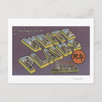 White Plains  New York - Large Letter Scenes Postcard by LanternPress at Zazzle