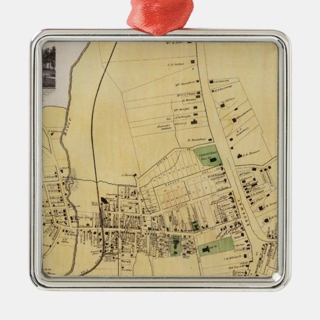 White Plains, NY Metal Ornament (Front)