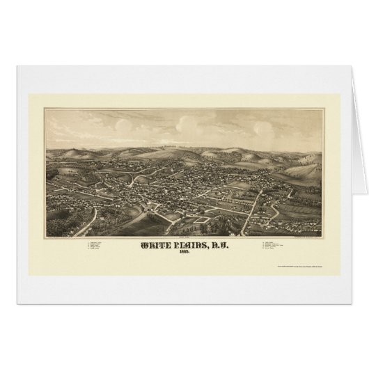 White Plains, NY Panoramic Map - 1887 Cards (Front Horizontal)