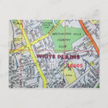 White Plains, Ny Vintage Map Postcard at Zazzle