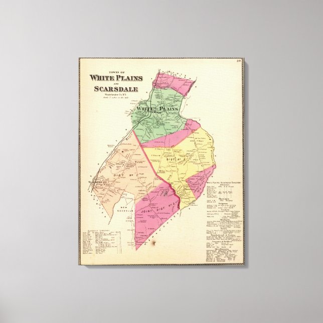White Plains, Scarsdale towns Canvas Print (Front)