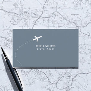 White Plane Blue Travel Agent Business Card