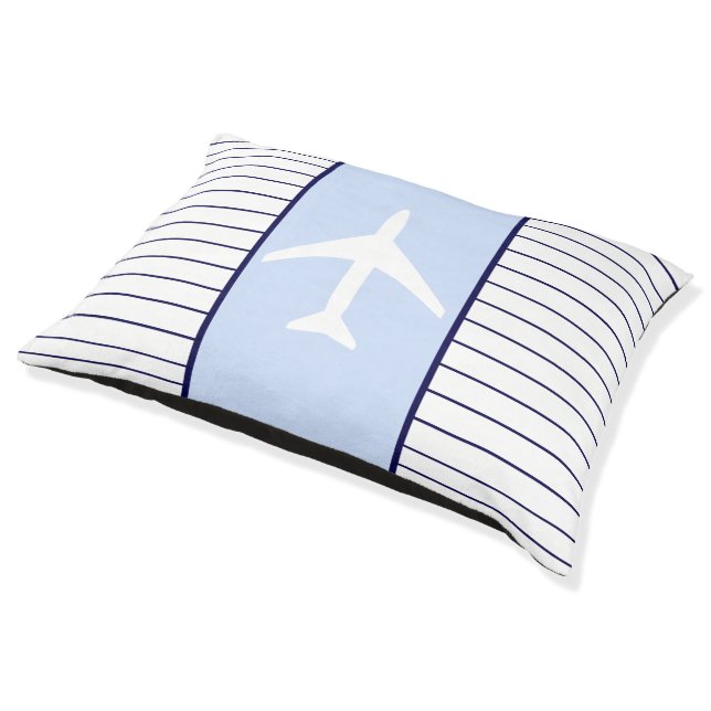 White Plane Captain Pilot Aviation Sky Pet Bed (Angled)
