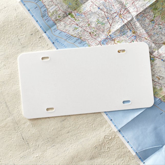 White Plastic License Plate (In Situ)