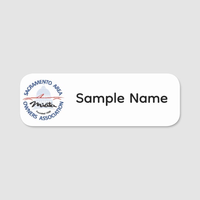 White Plastic SAMOA Name Tag (Front)