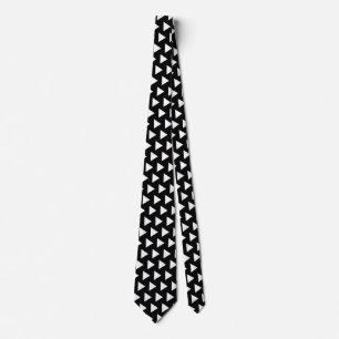 White Play Arrows - Black Neck Tie