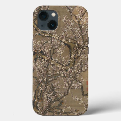 White Plum Blossoms and Moon by Ito Jakuchu iPhone 13 Case