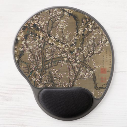 White Plum Blossoms and Moon by Ito Jakuchu Gel Mouse Pad