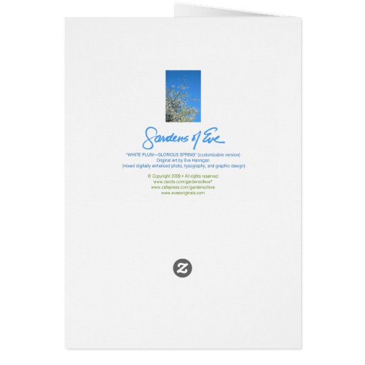 WHITE PLUM BLOSSOMS (CUSTOM) (Back)