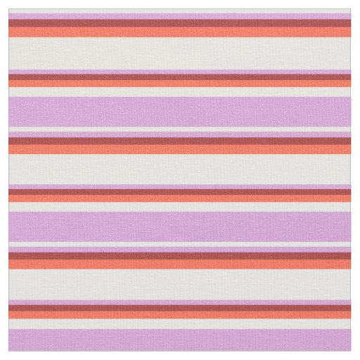 White, Plum, Brown, and Red Lines Fabric