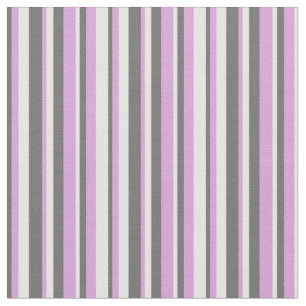 White, Plum & Dim Gray Stripes/Lines Pattern Fabric