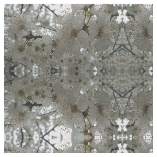 White Plum Flower Fabric