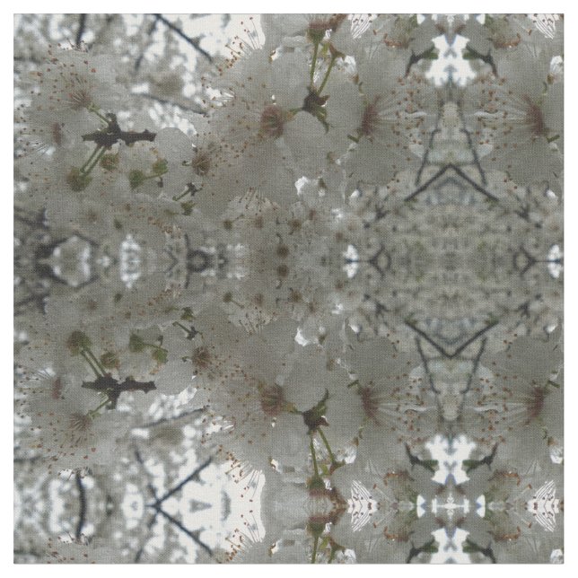 White Plum Flower Fabric (Close Up)