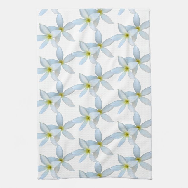 White Plumeria Blooms  Kitchen Towel (Vertical)